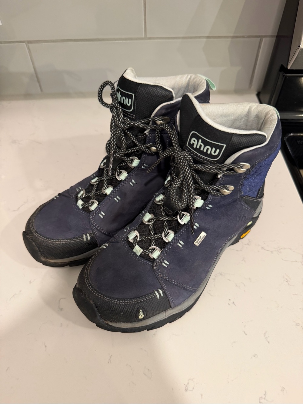 Ahnu Navy Hiking Boots